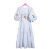 Ladies' dress with removable embroidery